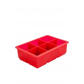 6 Cavity Silicone Ice Cube Mould 2 Inch Square (red) (3350)