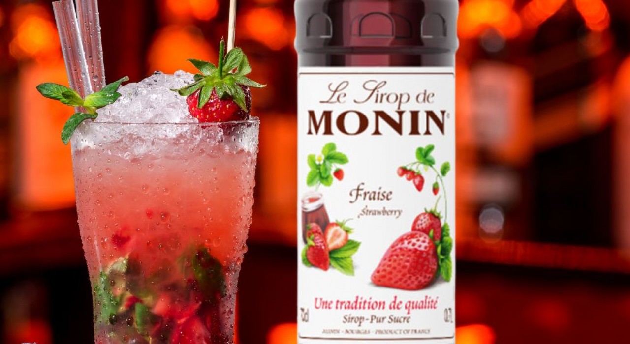 Strawberry Mojito Mocktail with Monin Strawberry Syrup