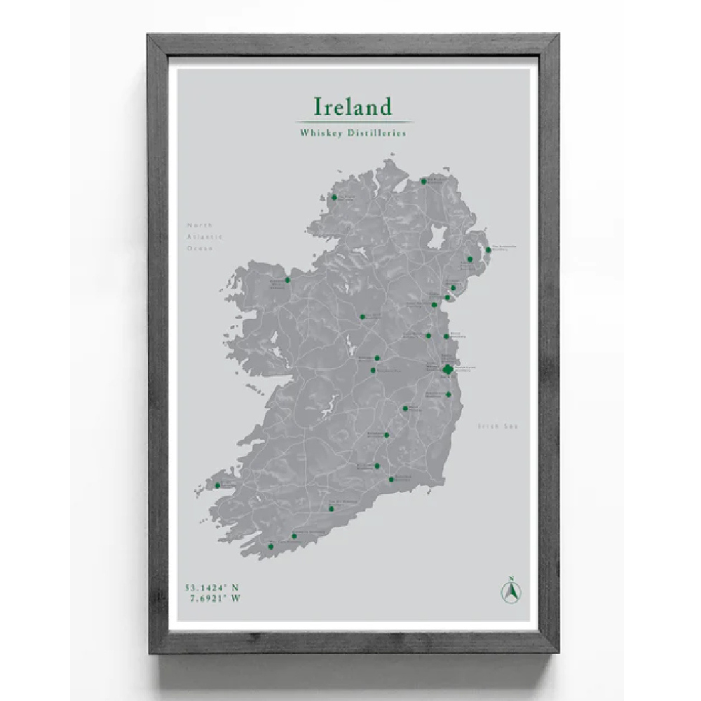 A2 Ireland Distillery Map Poster and Tube