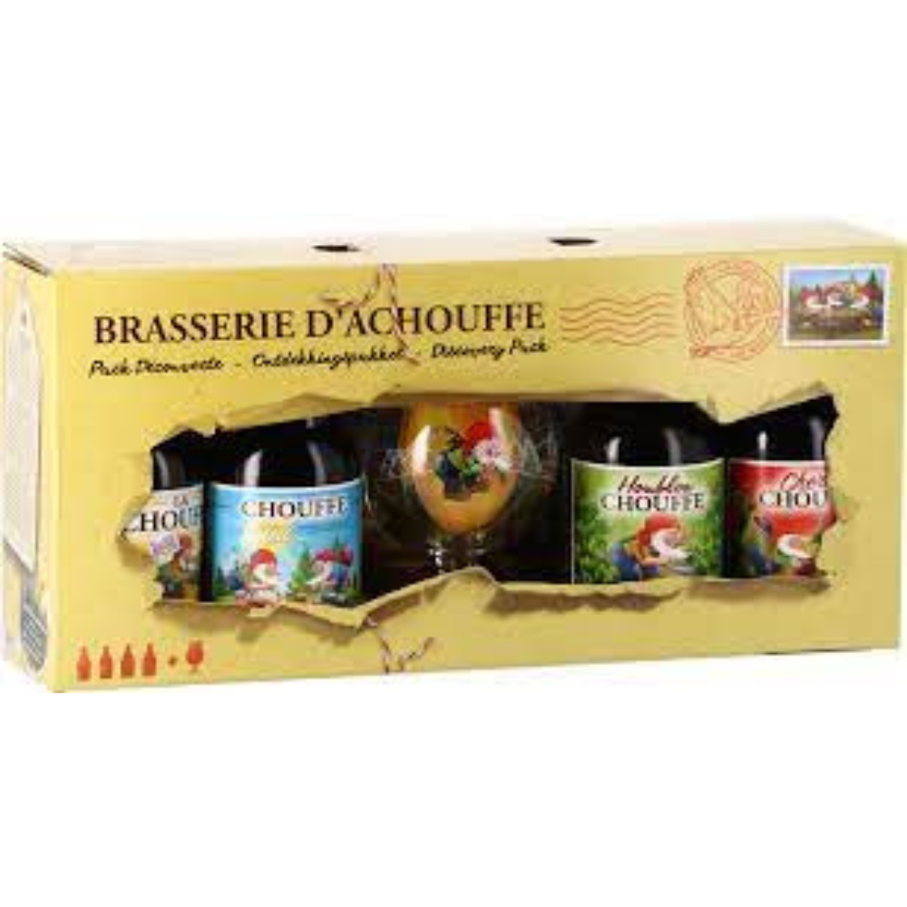 La Chouffee Gift Pack 4 Bottles + Glass