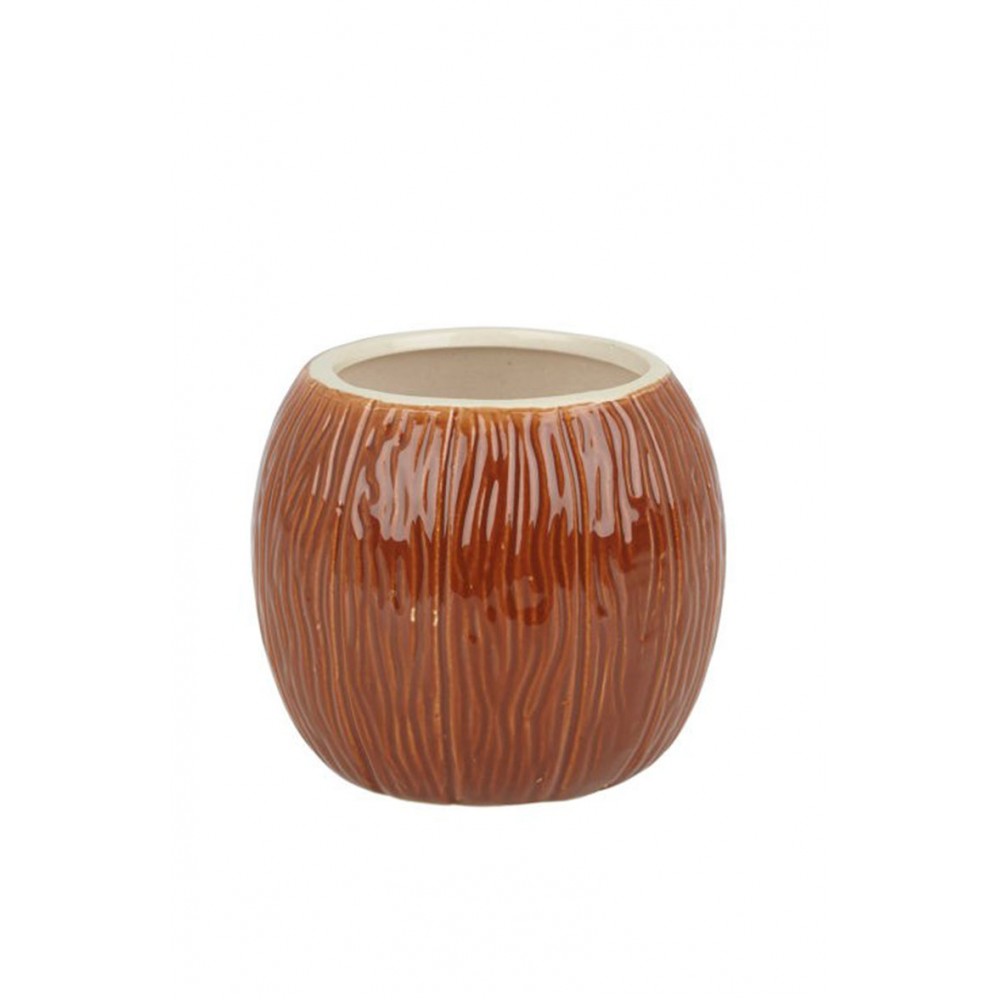 Ceramic Coconut Tiki Mug 500ml Medium Brown (3406)