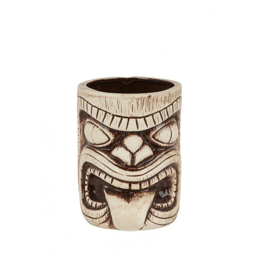 Ceramic Toscano Lono Tiki Mug 450ml - Light & Coffee Brown (3408)