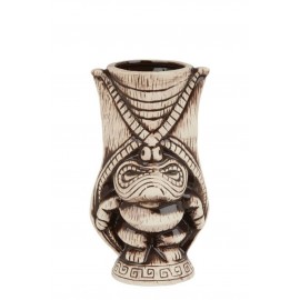 Ceramic Kane Tiki Mug 400ml - Light & Coffee Brown (3409)