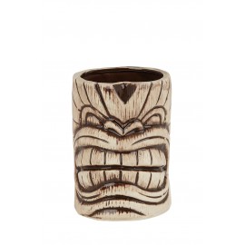 Ceramic Toscano Kanaloa Tiki Mug 450ml - Light/coffee Brown (3410)