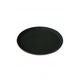 16 Inch Round Black Plastic Non Slip Tray