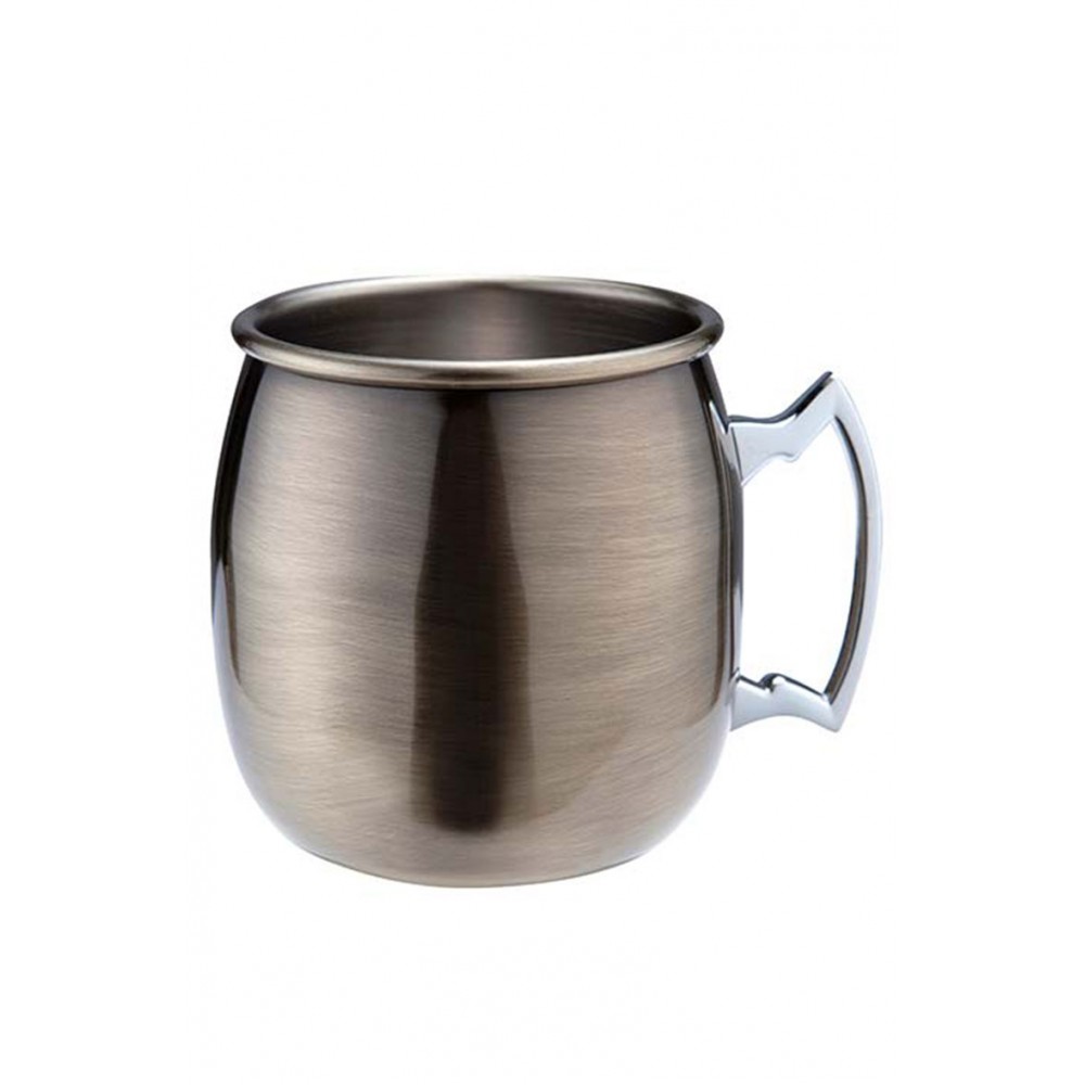 Antique Brass Plated Curved Moscow Mule Mug (3656)