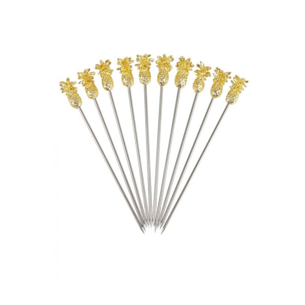 Pineapple Garnish Pick Gold Plated Pk10 (3734)