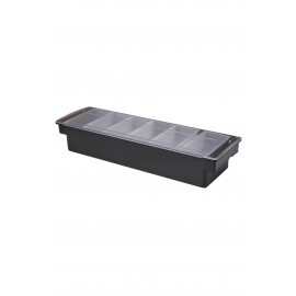 6 Part Black Plastic Condiment Holder (3766)